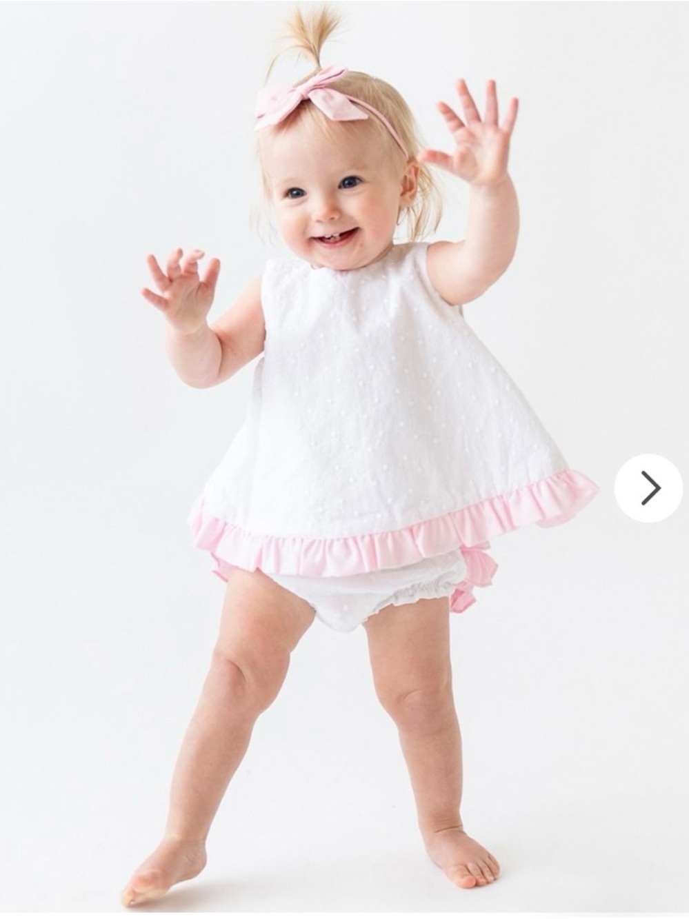 NWT Rufflebutts White Swiss Dot Swing Top And Bloomer Set